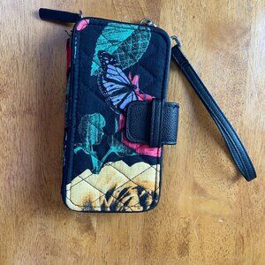 Vera Bradley Havana Rose Smartphone Wristlet Wallet ID Window Gently Used